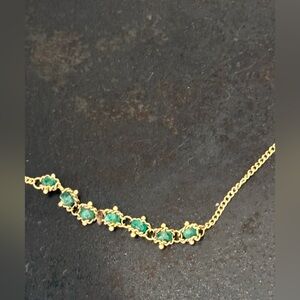 Amalfi Green Gemstone Necklace with Gold Chain
